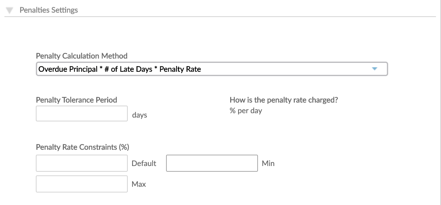 Penalties Settings