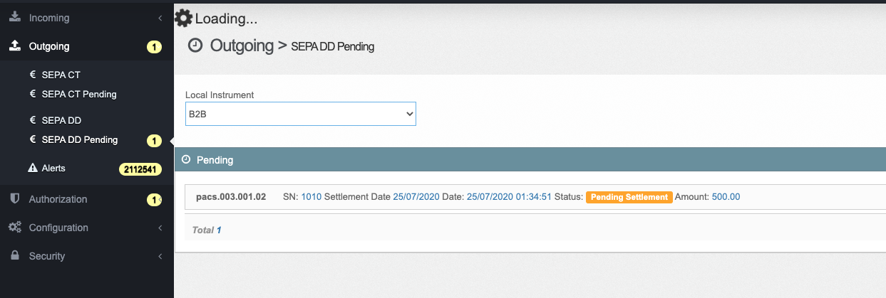 SEPA Direct Debit Outgoing Payment