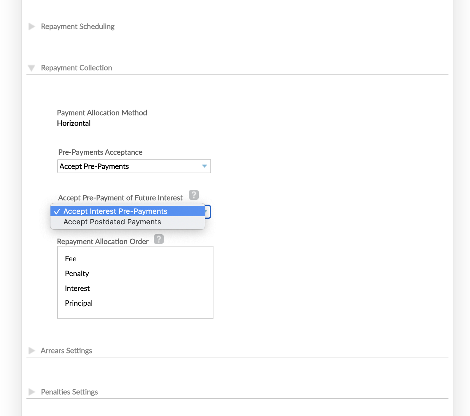 Accept Pre-Payment of Future Interest