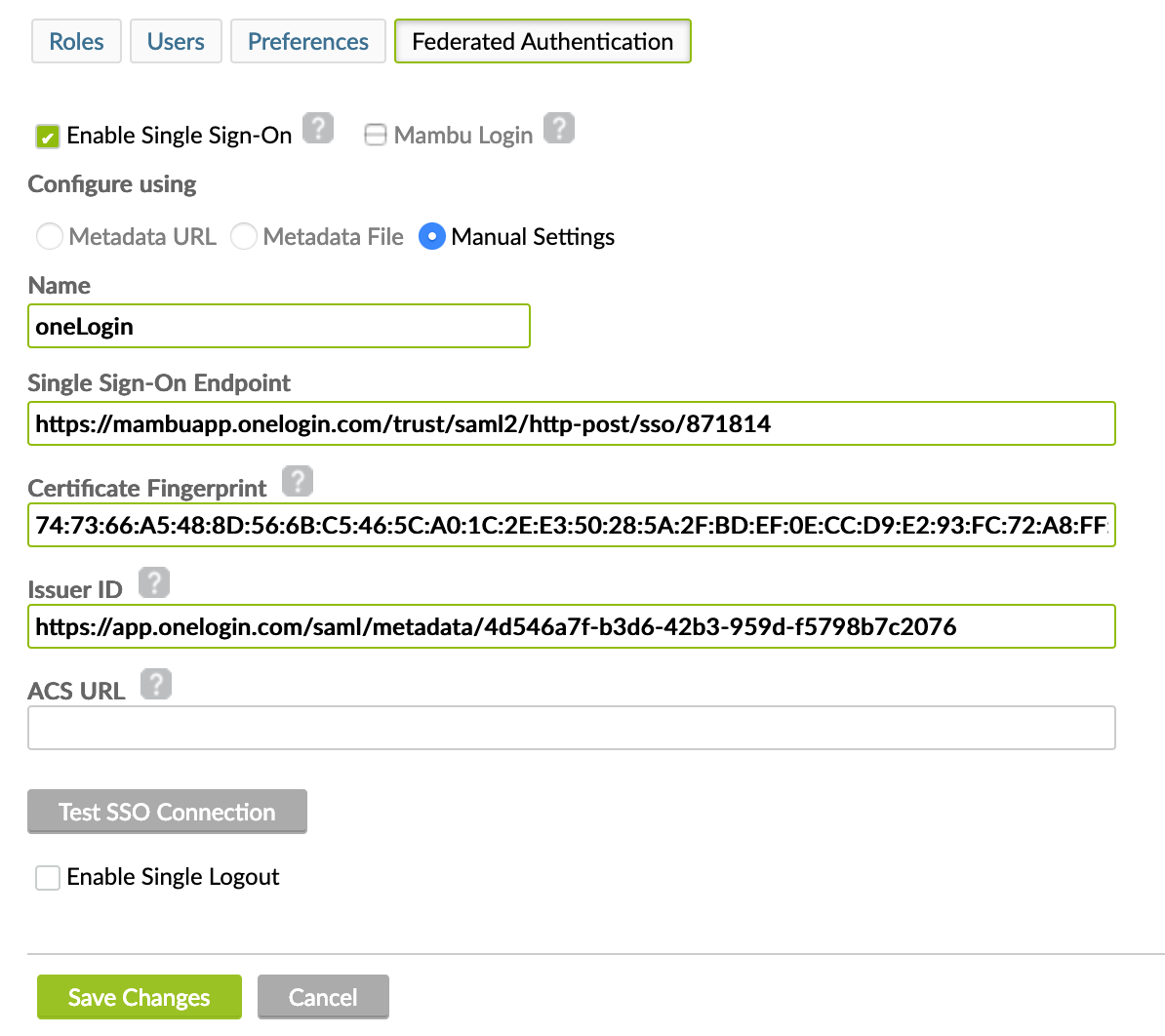 Enable Single Sign-On using OneLogin