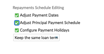 Adjust principal payment schedule