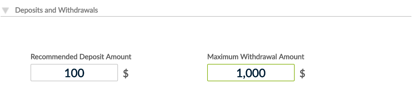 Maximum withdrawal amount