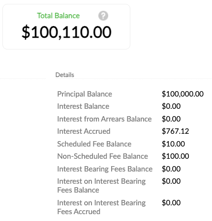 balance of the account