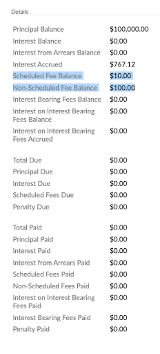 balances after fee application