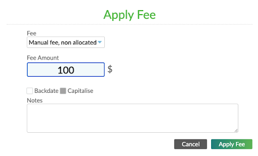 capitalize non scheduled fees