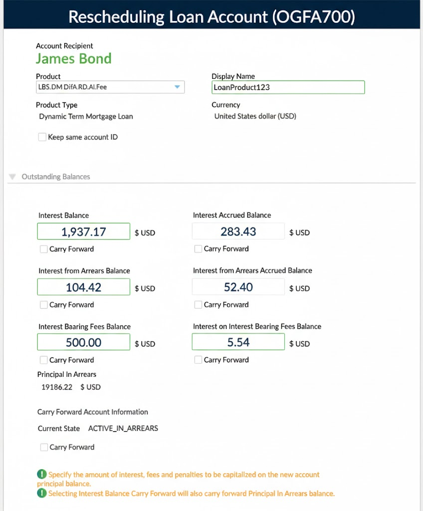 Carry forward balances