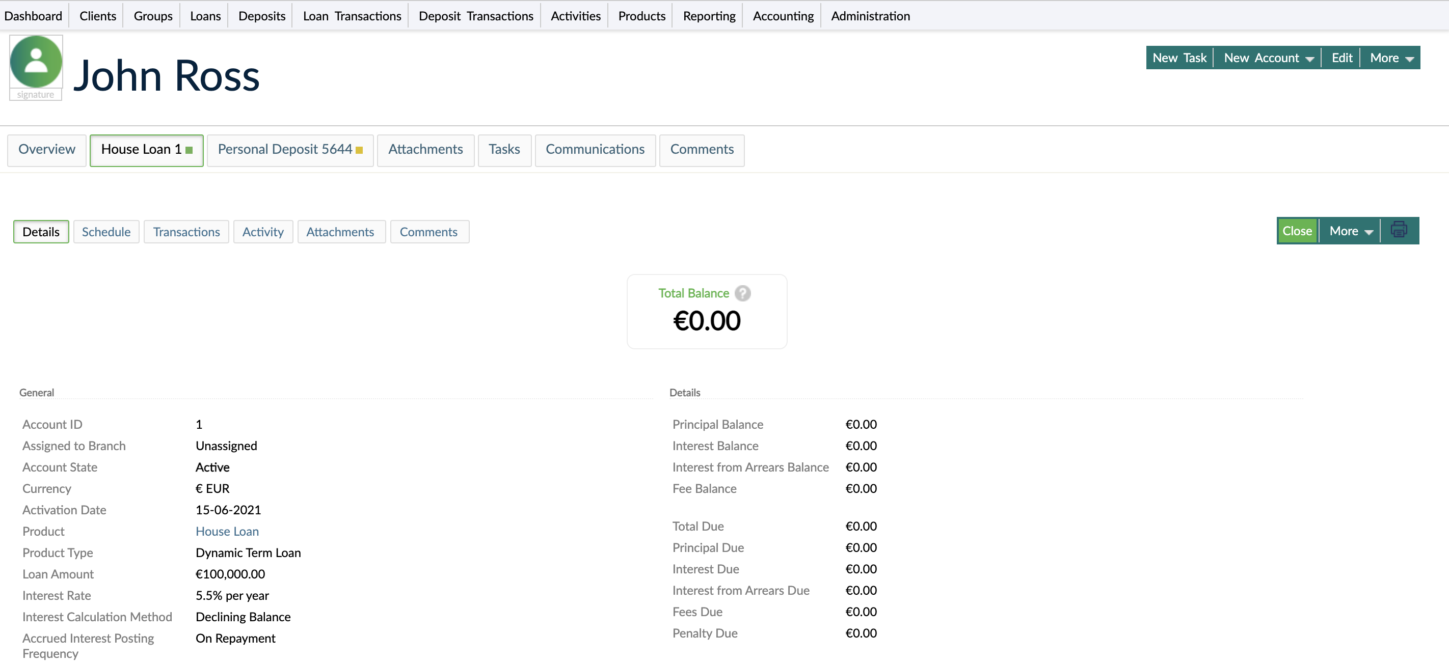 Closing a loan account when the account has all obligations met