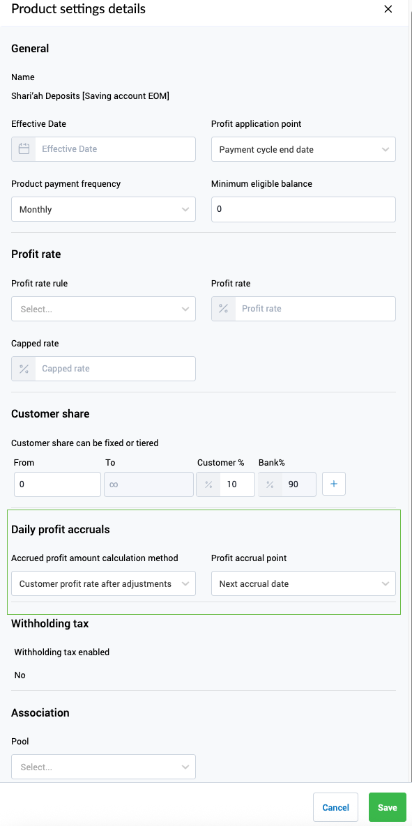 Defining calculation and booking rules