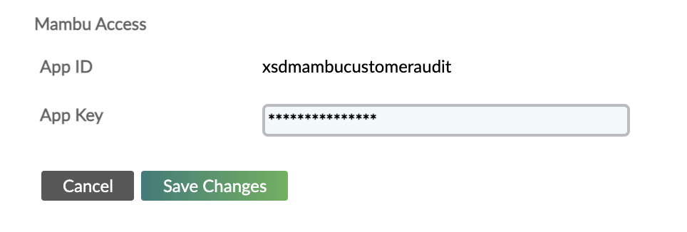 The input field where you add the App Key