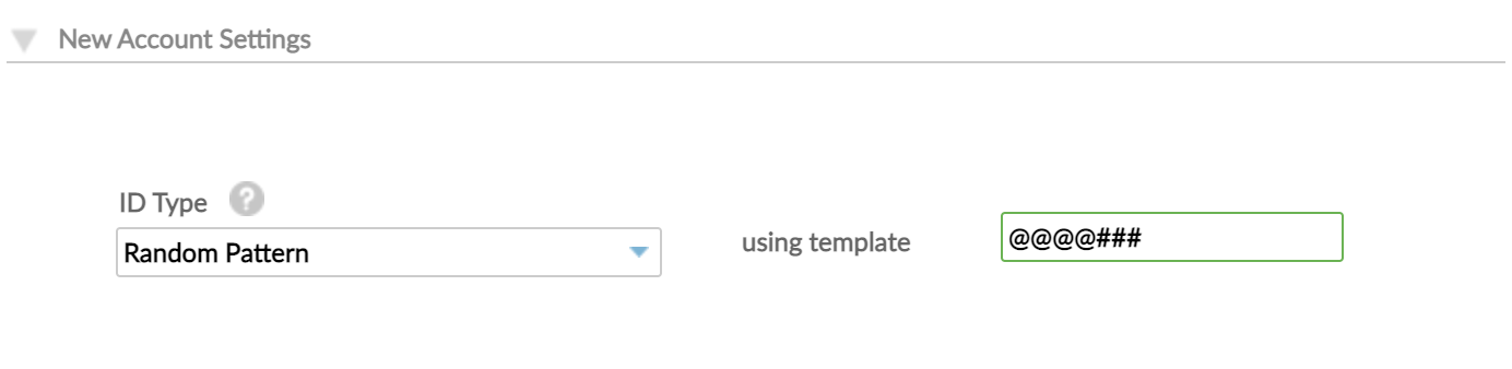 New accounts settings random pattern