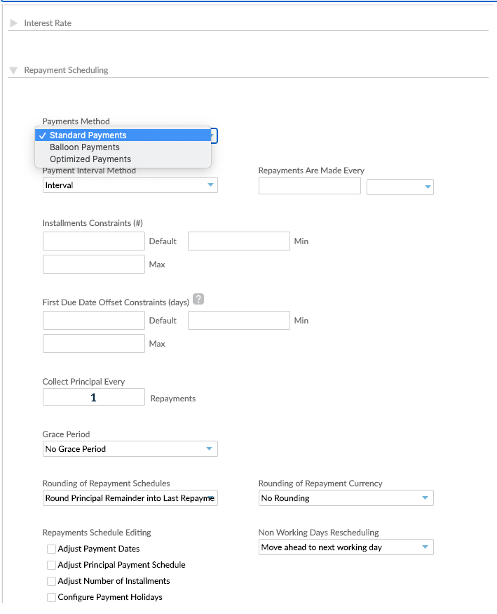 Select the Payments Method