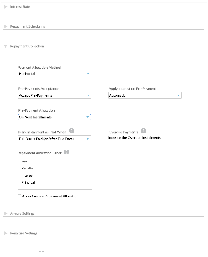 Pre-Payment Recalculation