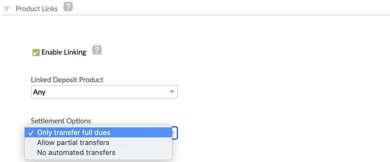 Product Links with Enable Linking option checked.