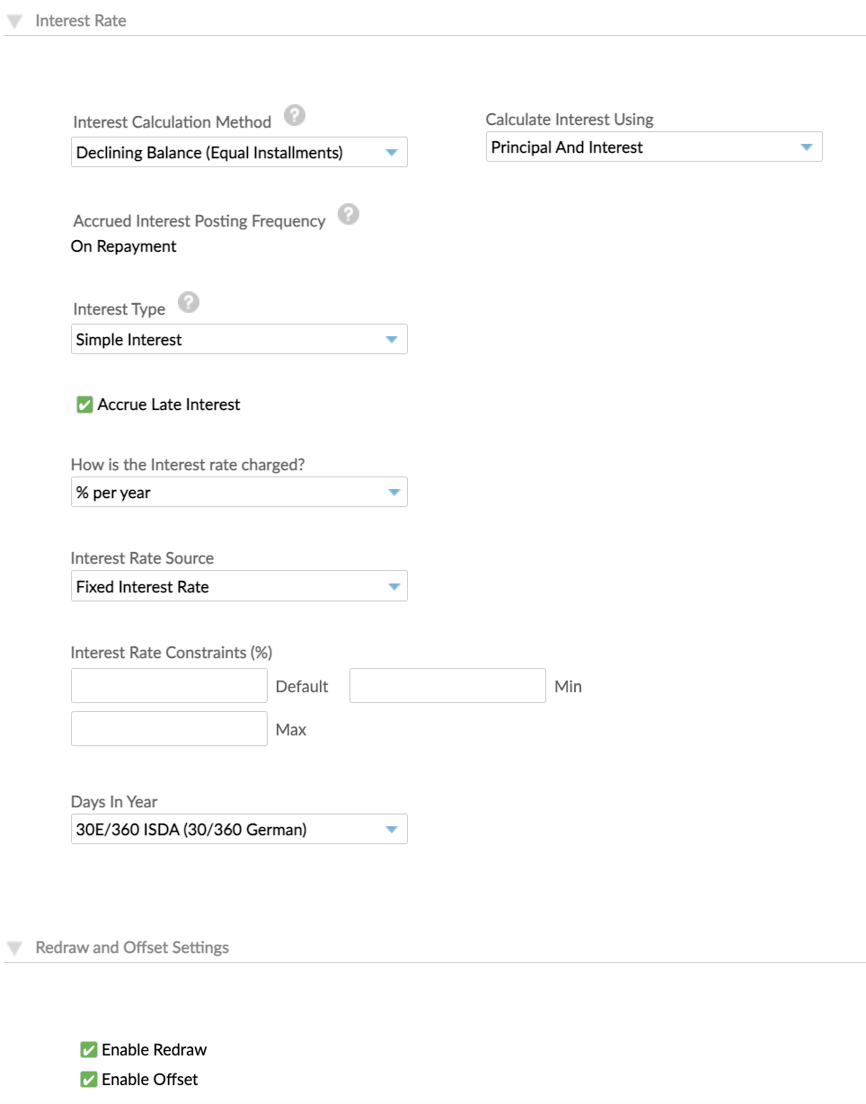 Redraw and Offset Settings