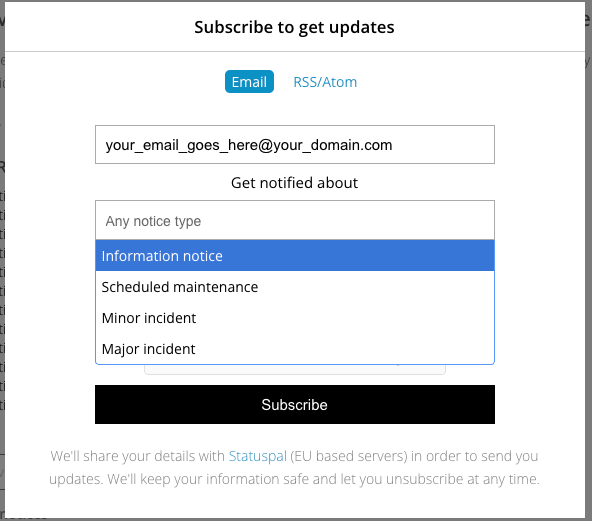 Subscribe for updates